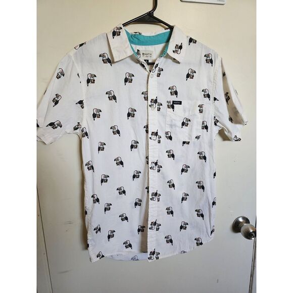 Matix Skate Men's SS Button‎ Up Shirt Size Small Toucan Root Beer - Picture 1 of 5